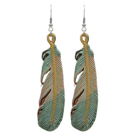 Silver Strike Leather Painted Earrings