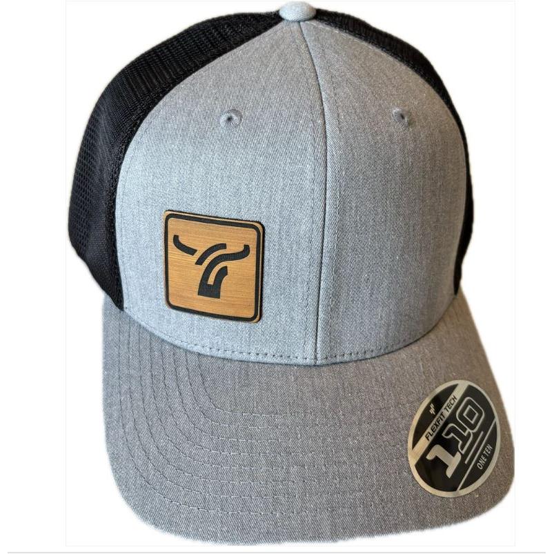 B8 Ranch Apparel 110 Flexfit with Leatherette Logo - Heather/Black