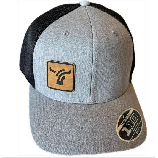 B8 Ranch Apparel 110 Flexfit with Leatherette Logo - Heather/Black