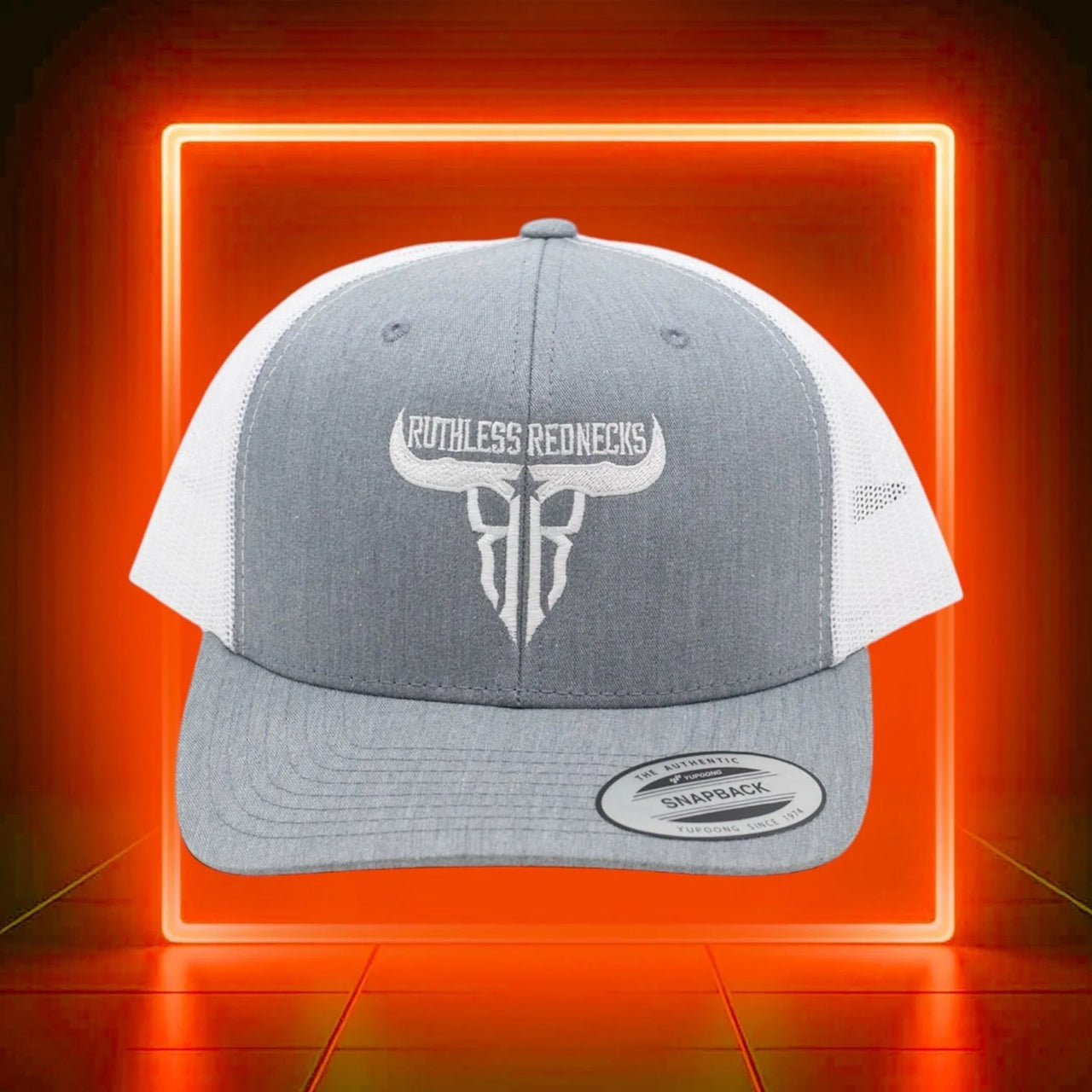 Ruthless Rednecks Raw Talent Curved Brim Cap- Heather White