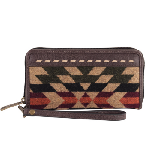 Justin Women's Aztec Wallet with Buckstitch- Brown