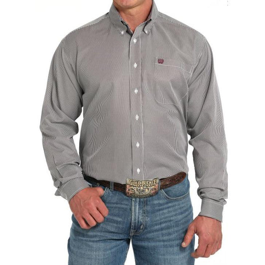 Cinch Men's Long Sleeve Pinstriped Shirt-Multi