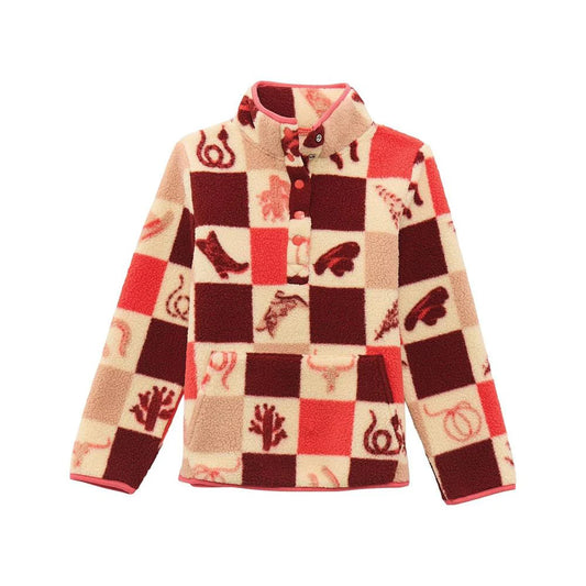 Wrangler Western Girl's Sherpa Pullover- Pink