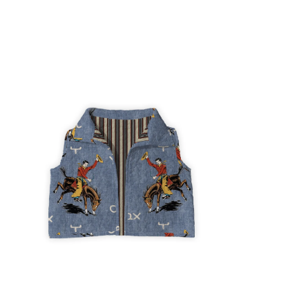 Ida Mae Women's Lazy J Chambray Quilted Cate Vest- Multiple Colours