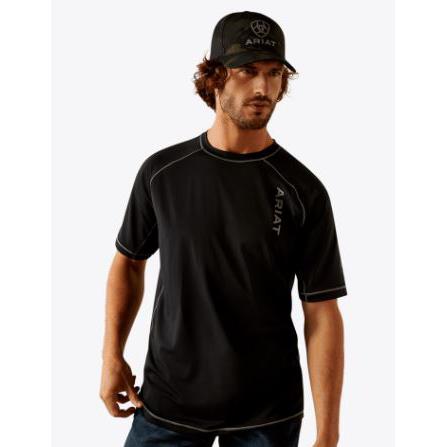 Ariat Men's Short Sleeve Airflow 360 Tee Shirt- Black