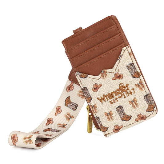 Wrangler Western Print RFID Blocking Wallet- Tan