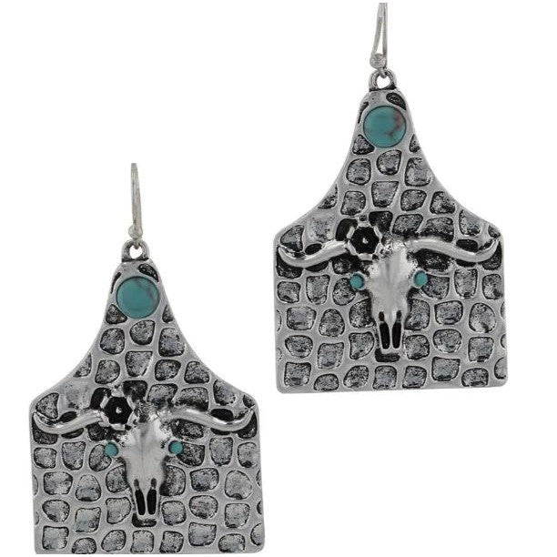 Montana On the Ranch Cow Tag Earrings