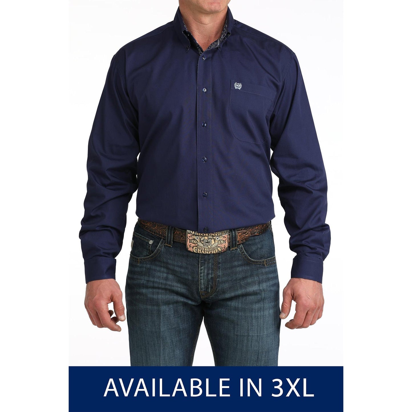 Cinch Men's Long Sleeve  Shirt- Royal Blue