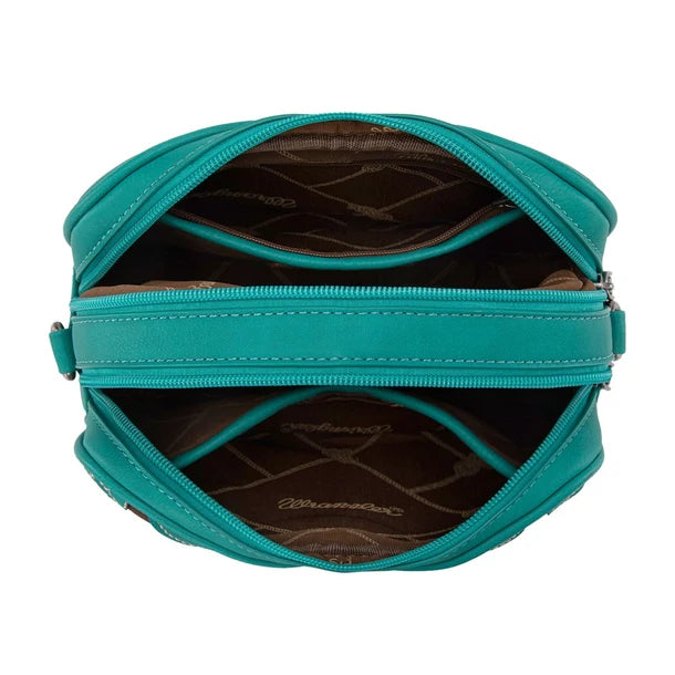 Wrangler Horseshoe Cutout Double Zip Crossbody Bag- Multiple Colours