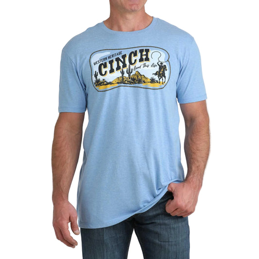 Cinch Men's Short Sleeve Tee Shirt - Blue
