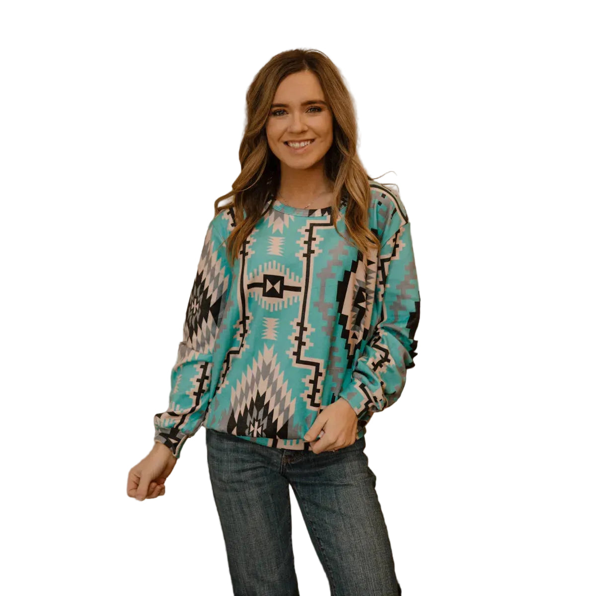 Sterling Kreek Women's Long Sleeve Blue Ridge Shirt- Turquoise - Irvine Tack & Western Wear