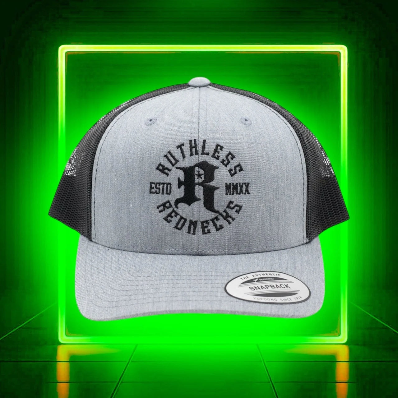 Ruthless Rednecks Icon Curved Brim Cap- Grey/Black