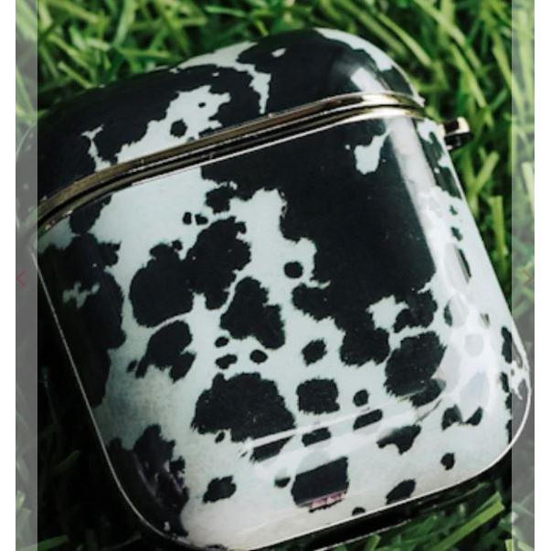 The Front Porch Label Airpod Case - Black Cowhide