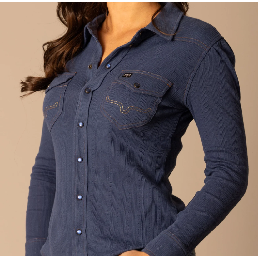 Kimes Women's Long Sleeve Isabel Pointelle Shirt- Multiple Colours