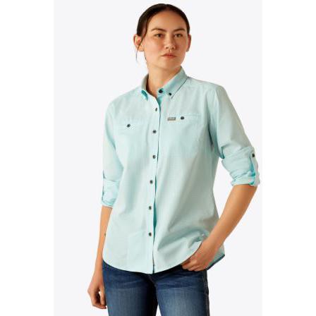 Ariat Women's Rebar Made Tough 360 Airflow Durastretch Work Shirt- Quartz Pink