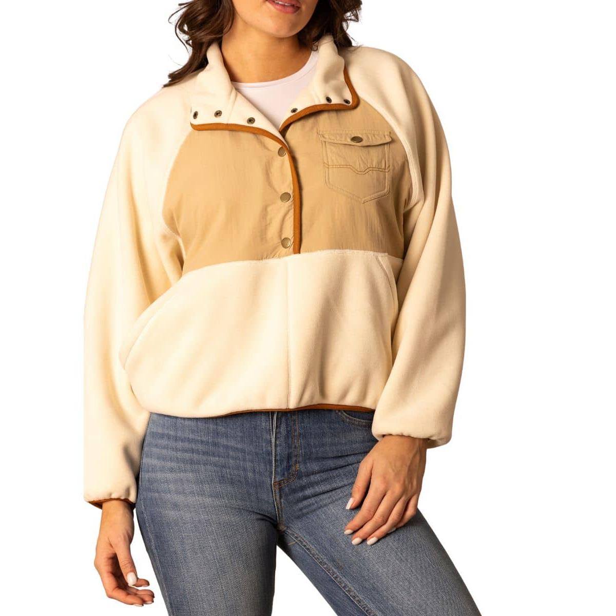 Kimes Women's Long Sleeve Josie Snap Fleece Pullover- Multiple Colours