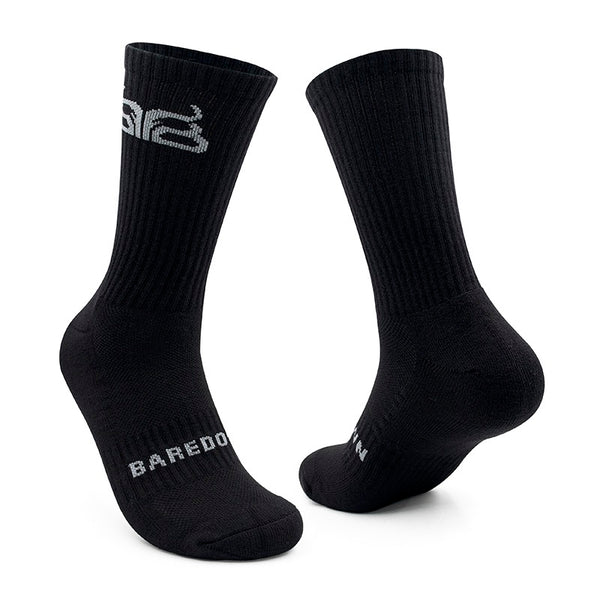 Baredown Brand Crew Socks- Black
