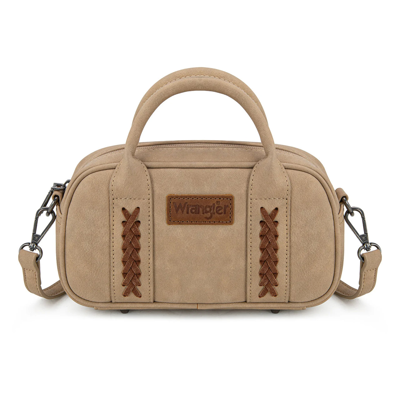 Wrangler Whipstitch Mini Satchel Crossbody Bag- Tan