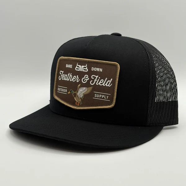Baredown Brand Flat Feather & Field- Black