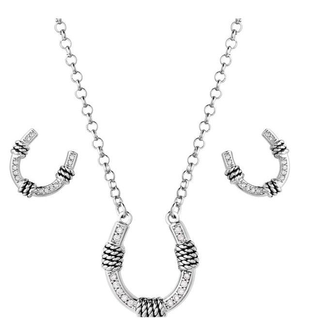 Montana Roped Horseshoe Crystal Jewelry Set