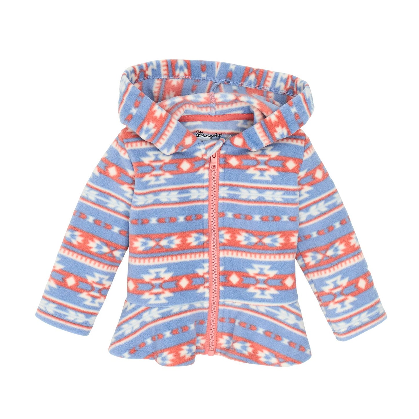 Wrangler Baby Girl Hooded Full Zip Fleece Jacket- Blue
