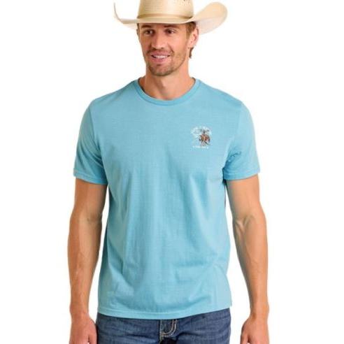 Panhandle Men's Short Sleeve Graphic Tee Shirt-  Blue