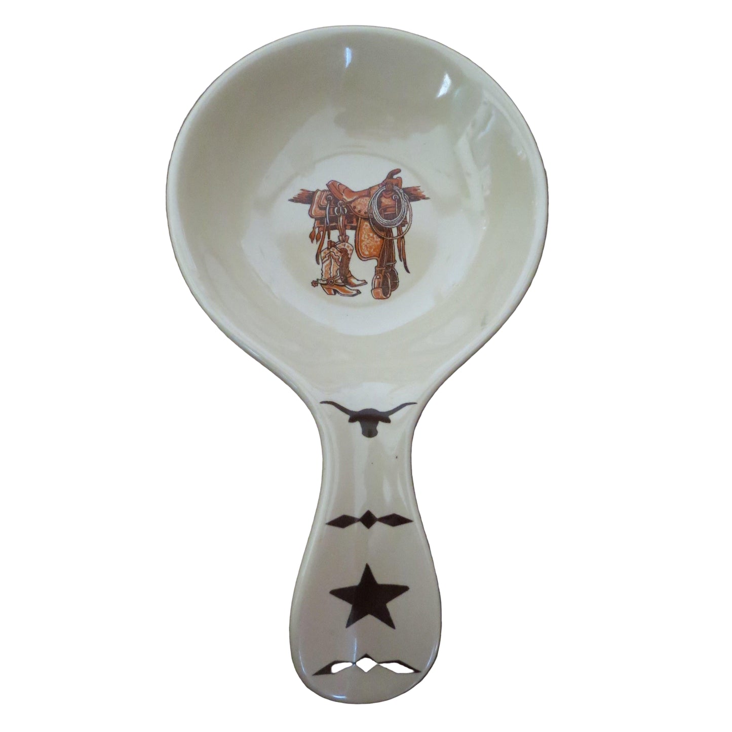West Creation Ceramic Boots & Saddle Spoon Rest