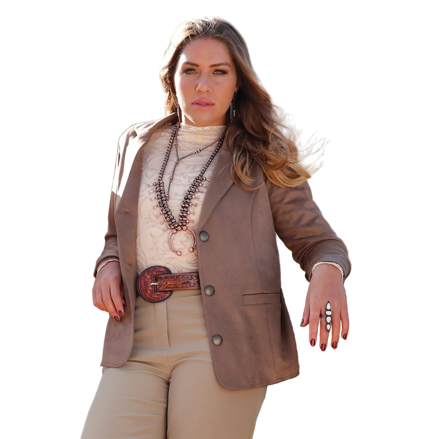 Cinch Women's Long Sleeve Blazer - Brown
