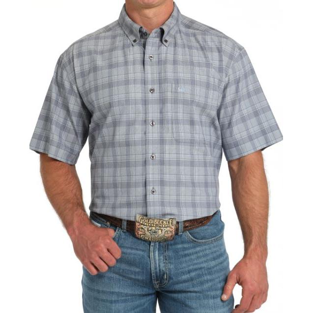 Cinch Men's Arenaflex Short Sleeve Print Shirt-Grey