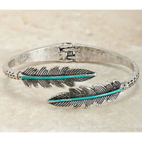 Silver Strike Feather Bracelet - Irvine Tack & Western Wear