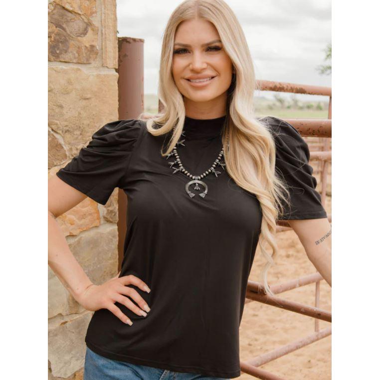 Sterling Kreek Women's Always Classy Short Sleeve Shirt-Black