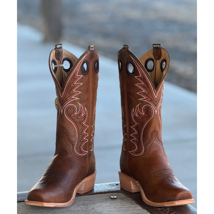 Hyer Men's McCune Cowhide Cowboy Boot- Brown