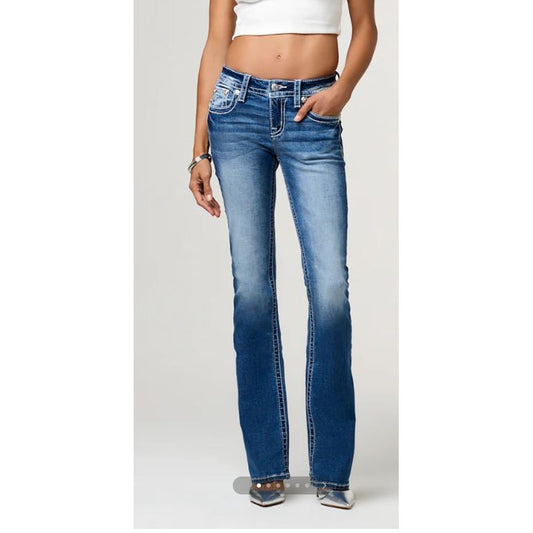 Miss Me Women's Mid Rise Brockman Boot Cut Jean-