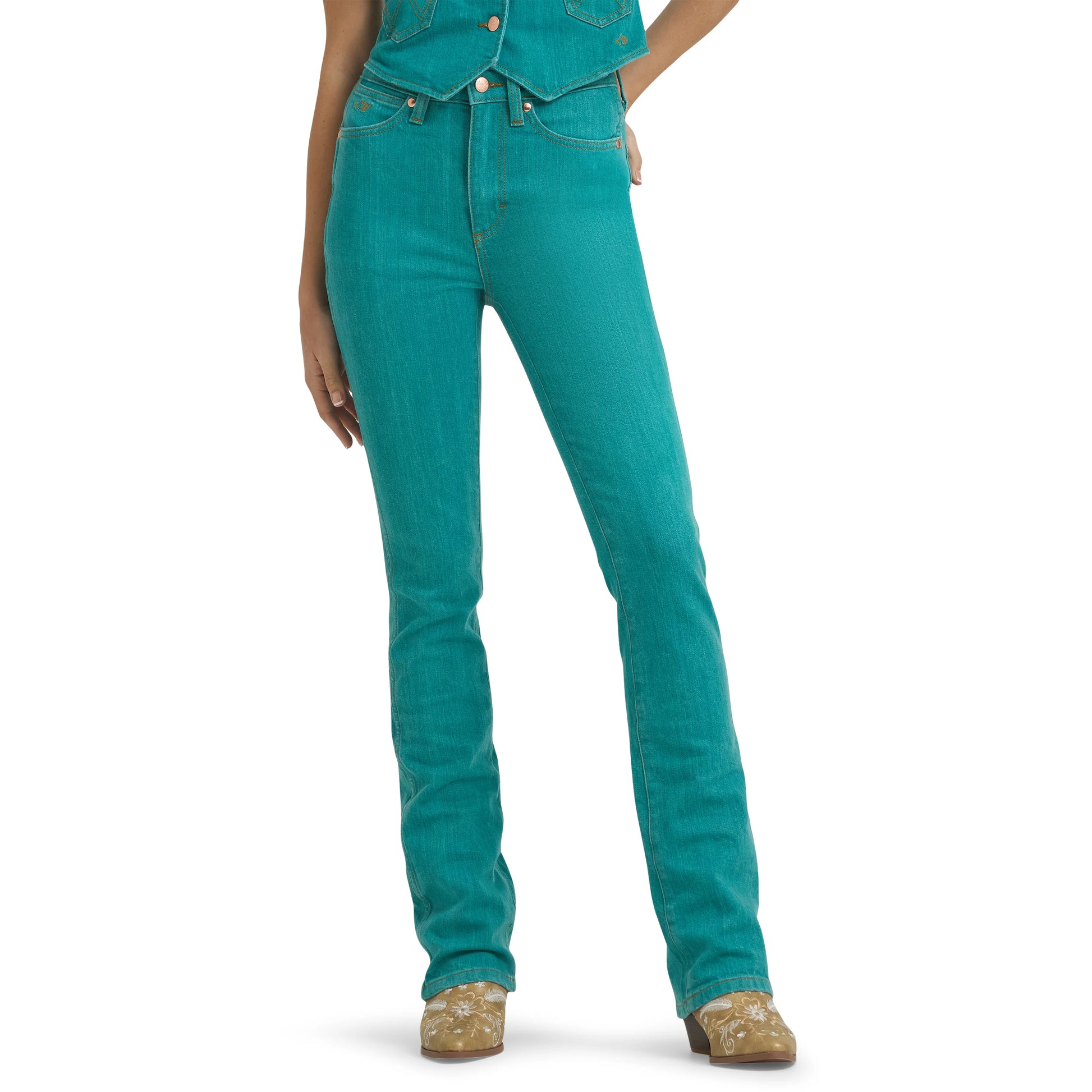 Wrangler Women's Lainey Wilson Boot Hugger Jeans - Turquoise - Irvine Tack & Western Wear