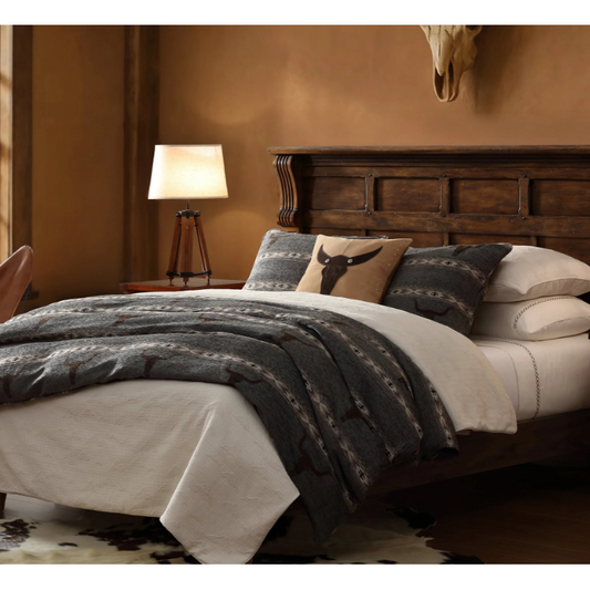 Hi End Accents Chisholm Longhorn Chenille Jacquard Duvet Set - Irvine Tack & Western Wear