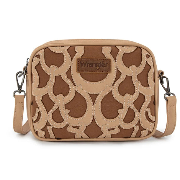 Wrangler Horseshoe Cutout Double Zip Crossbody Bag- Multiple Colours