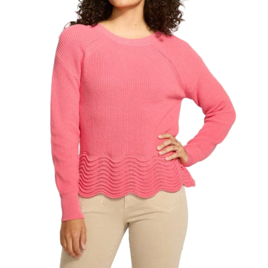 FDJ Women's Long Sleeve Scalloped Hem Sweater - Assorted Colours
