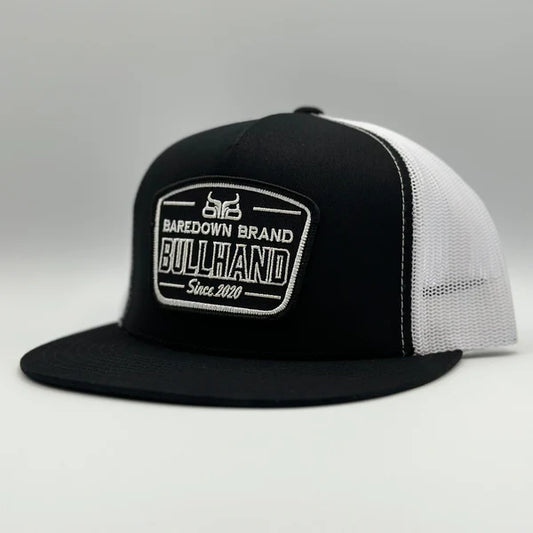 Baredown Bullhand Legacy Flat Cap-Black/White