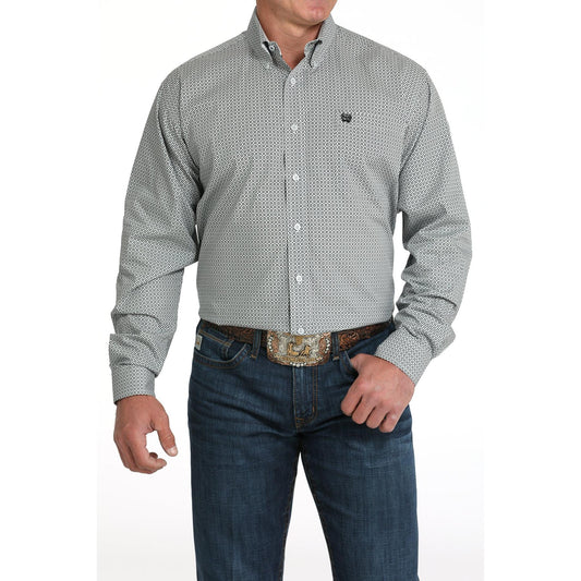 Cinch Men's Long Sleeve Western Print Shirt- Grey