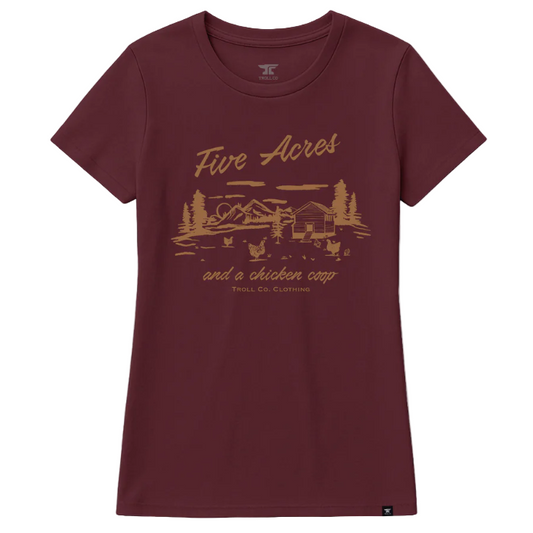 Troll Co DHCM Women's Five Acres Hoodie T Shirt - Port