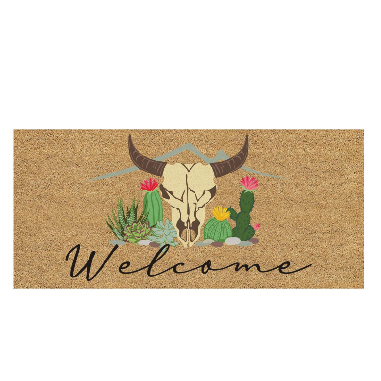 Evergreen  Longhorn Flocked Coir Sassafras  Door Mat-10 x 22