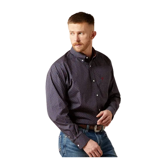 Ariat Men's Wrinkle Free Briggs Classic Fit Shirt - Navy