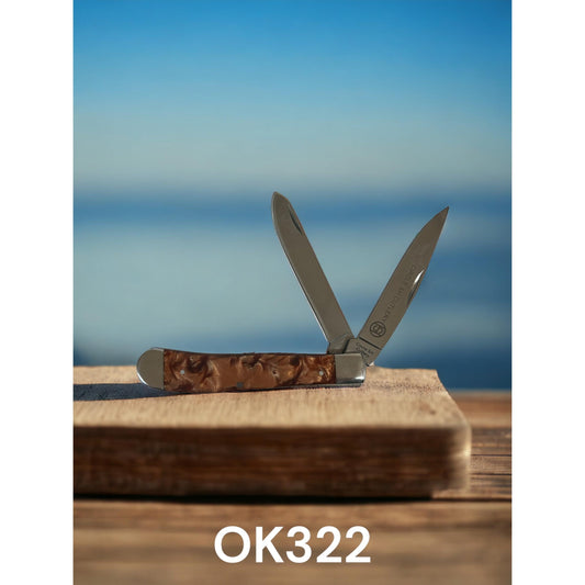 Circle SH Folding Stainless Blade- Resin Copper Swirl