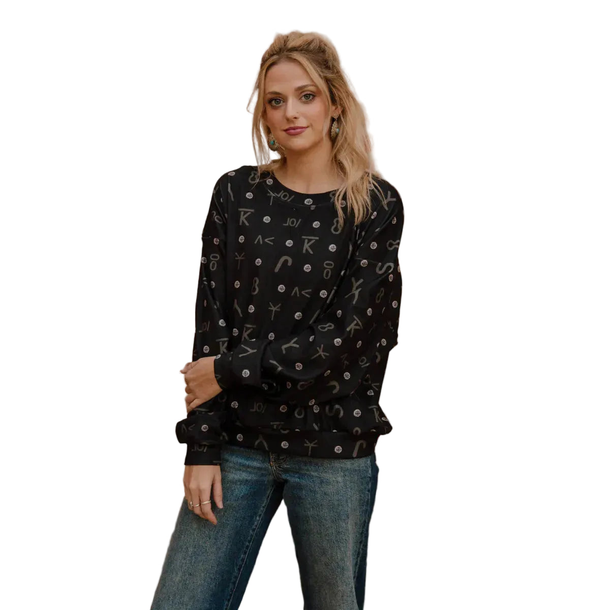 Sterling Kreek Women's Long Sleeve Hot Iron Shirt- Black - Irvine Tack & Western Wear