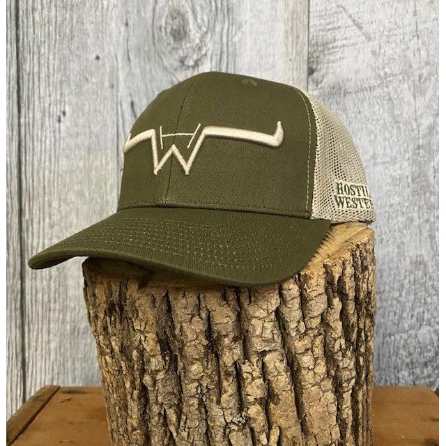 Hostile Western Snapback Cap-Green/Khaki