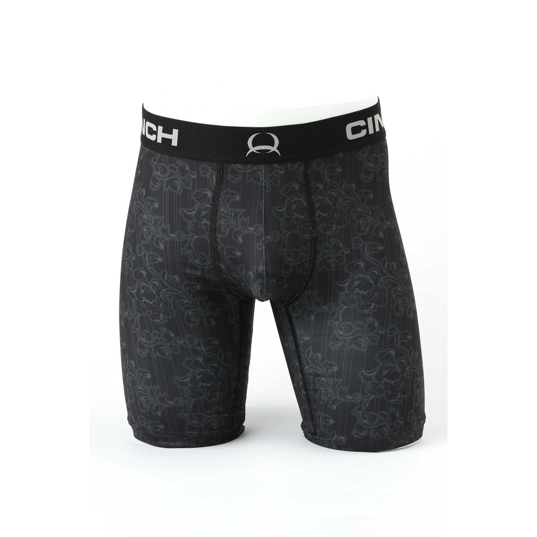 Cinch 9" Floral Boxer Brief- Black - Irvine Tack &amp; Western Wear