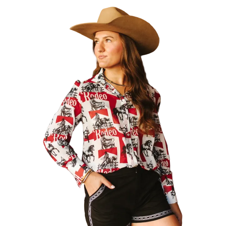 Lucky & Blessed Women's Long Sleeve Shirt - Red