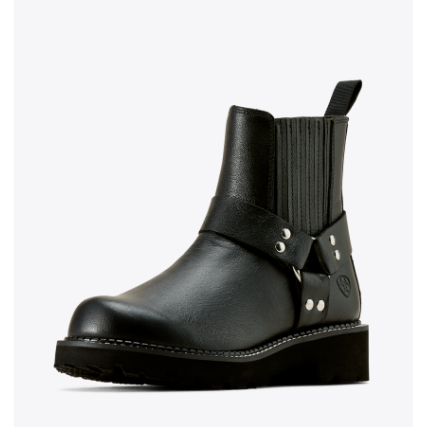 Ariat Women's Fatbaby Chelsea Harness Western Boot- Black Deertan