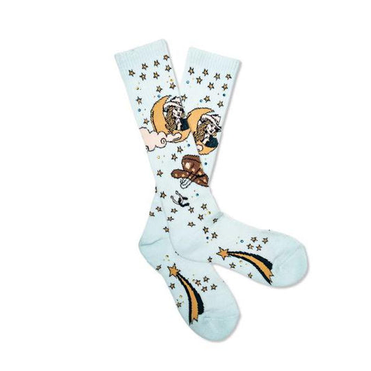 Cosmic Cowgirl  Hemp Performance Socks- Light Blue