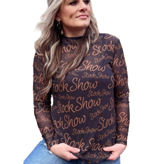 Sterling Kreek Stock Show Queen Mesh Top-Black